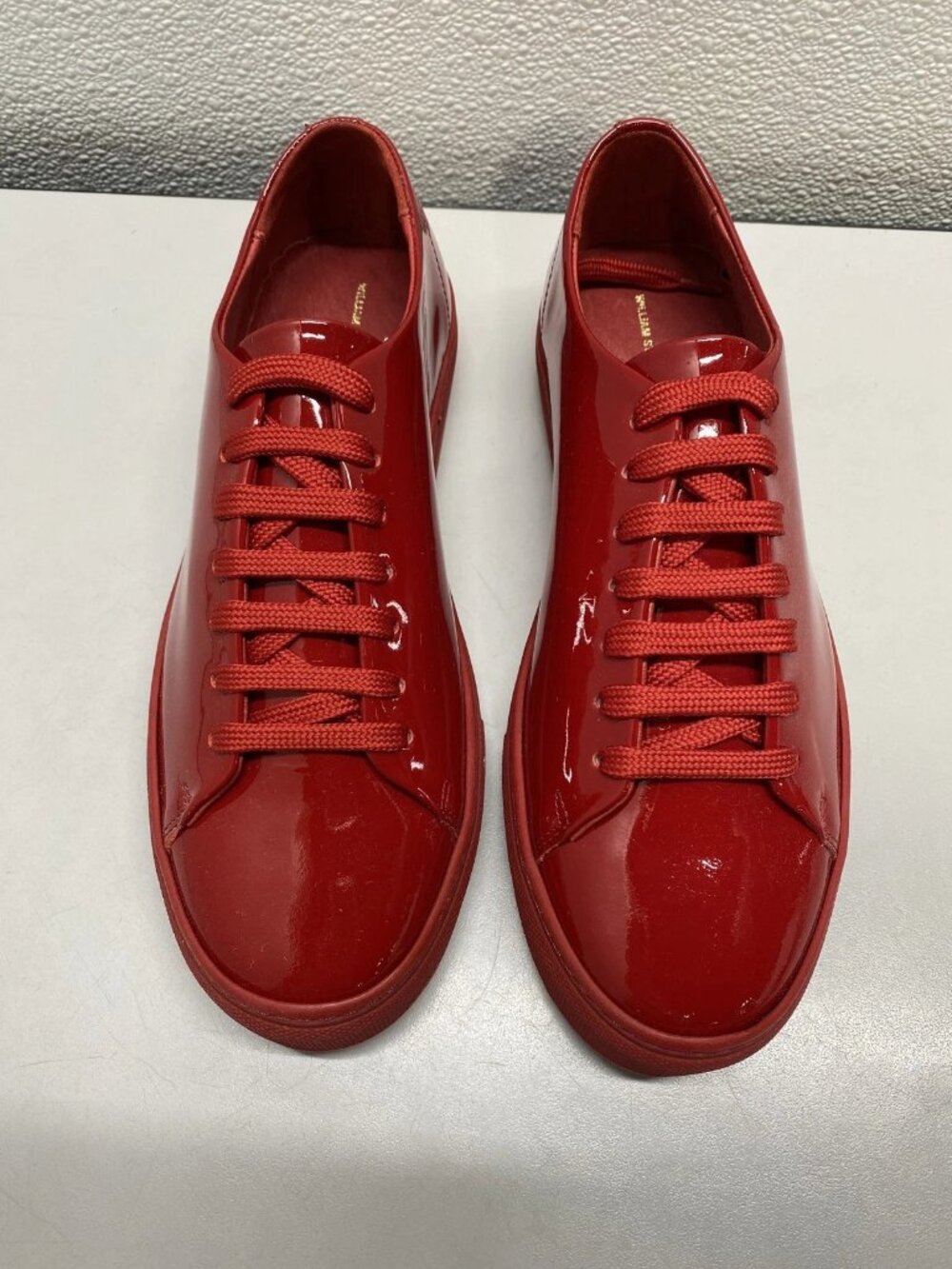 NEW William Stouch Patent Leather Sneakers Red Men’s Size 8